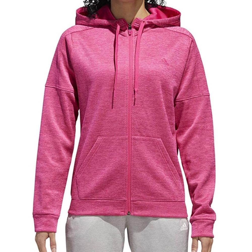 Adidas Pink Full Zip Hoodie Active Jacket